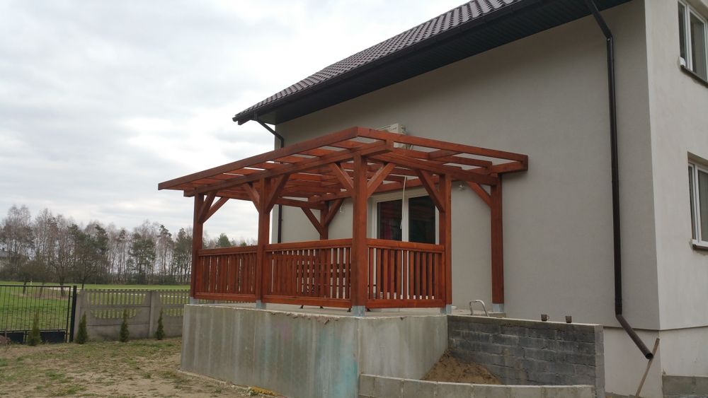 Taras drewniany zadaszenie tarasu