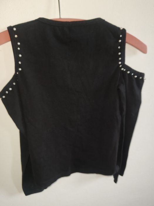 Markowa czarna bluzeczka odkryte ramiona Gucci r 128 na 8 lat bluzka