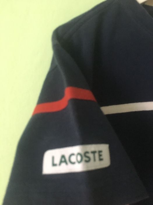 Śliczna koszulka Lacoste t-shirt 5 6 7 lat 134 140 bluzka w krokodyle