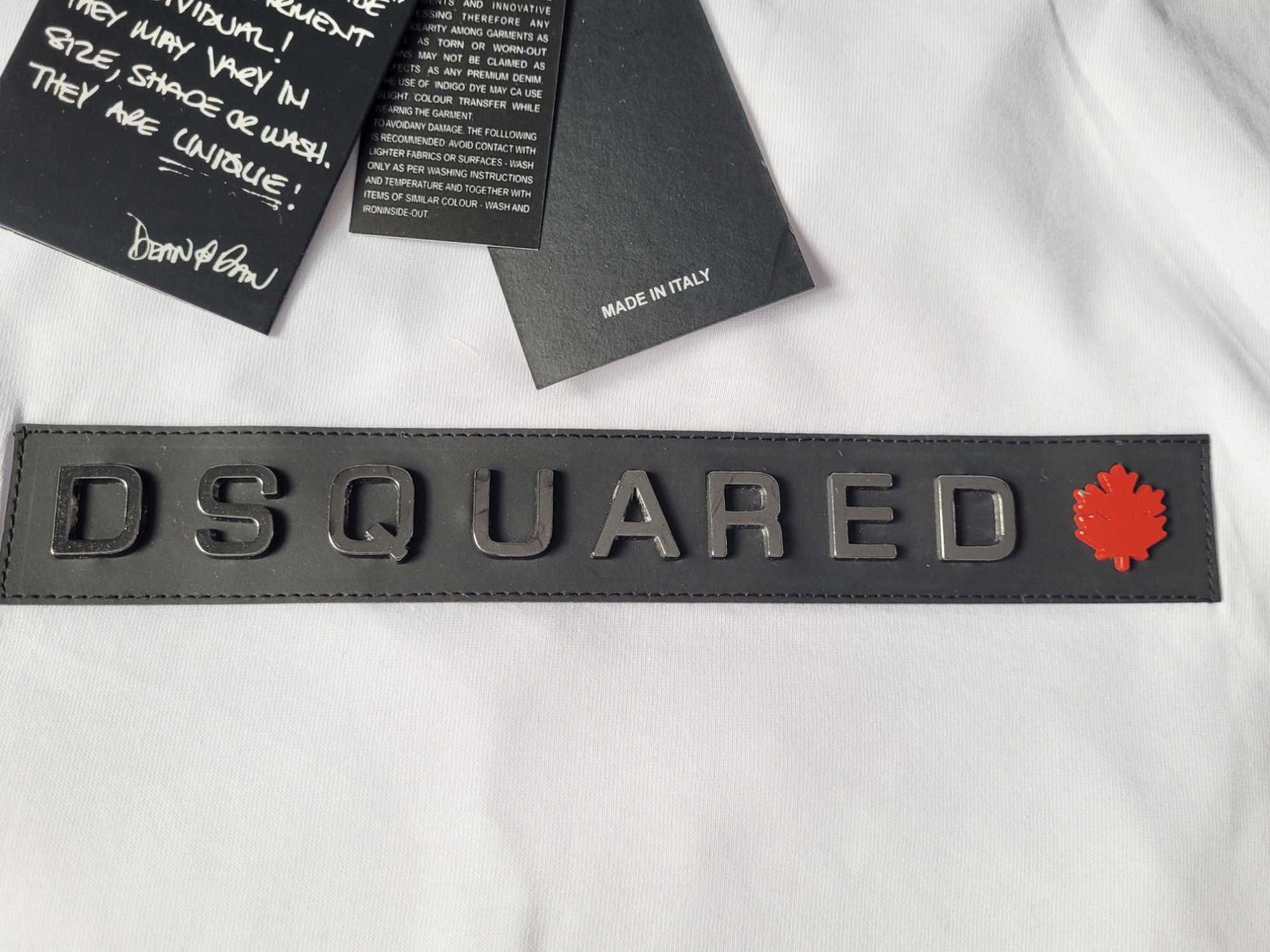 Dsquared2  T-shirt koszulka męska DS biała Wyprzedaż