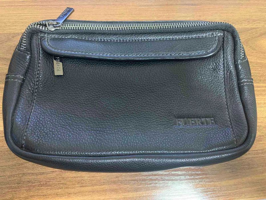 Барсетка/ клатч мужской черный кожаный