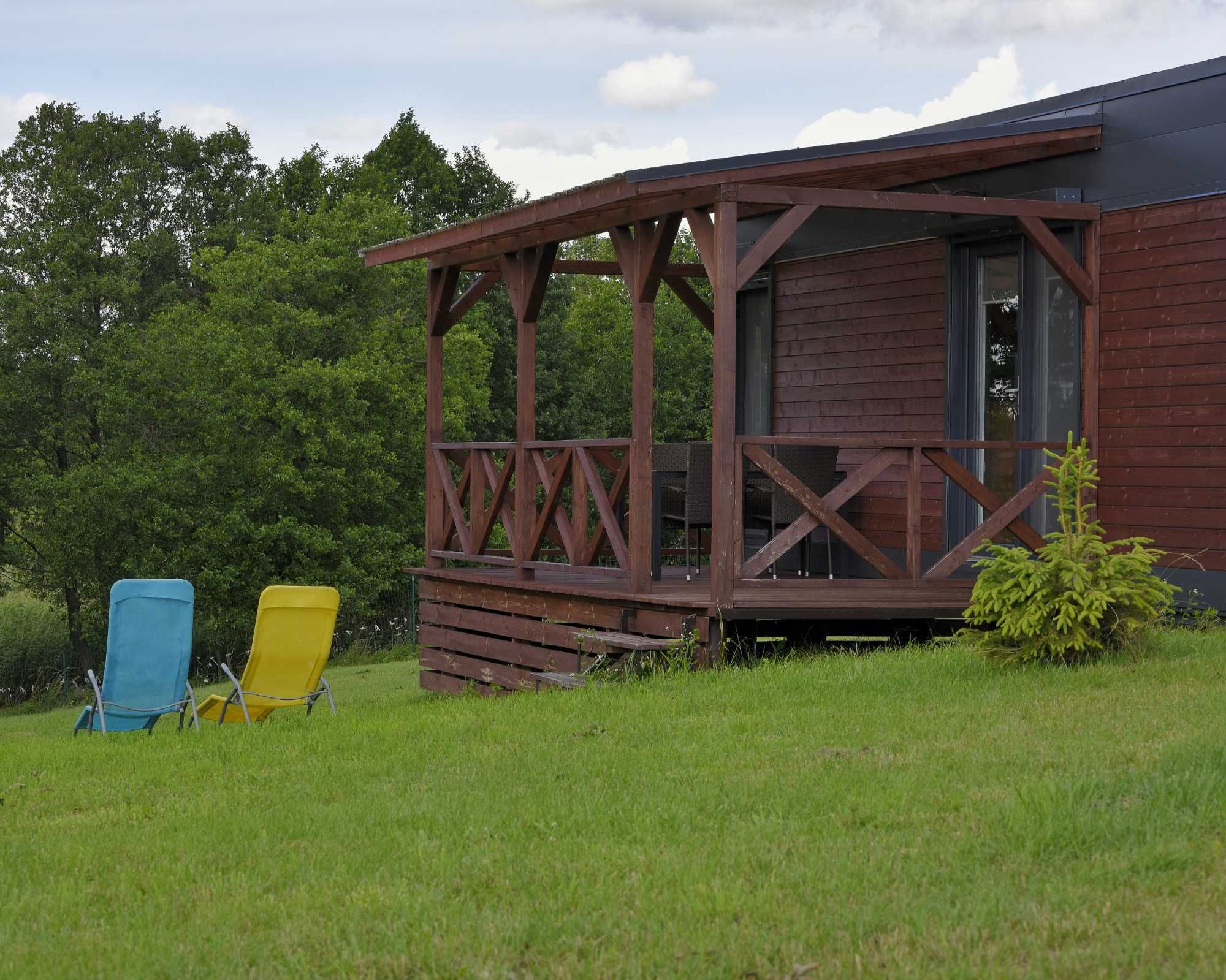 Mazury ,tylko 2 Nowe Domki na działce nad jeziorem Woszczelskim/Alpaki