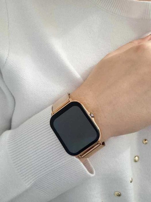 Złoty Smartwatch - 2 paski w zestawie