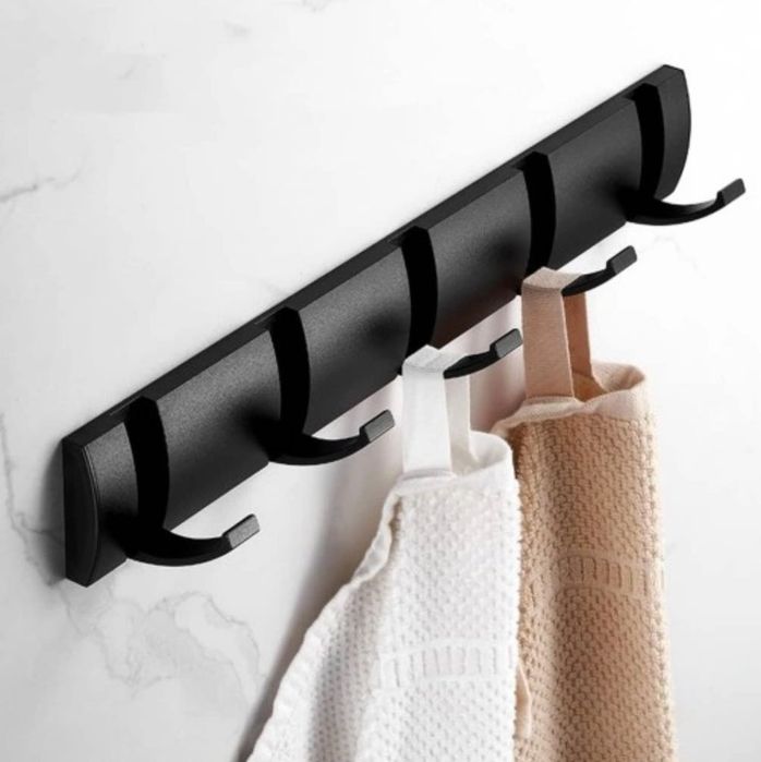 Wieszak wiszący CALIYO czarny, wieszak na ubrania, wieszak składany