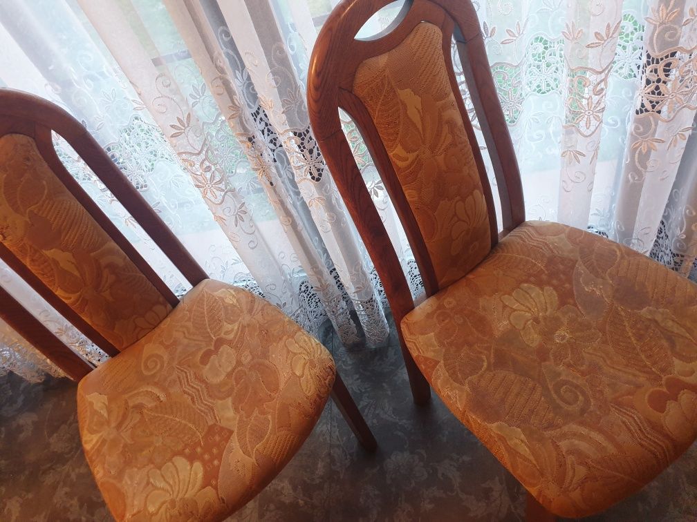Stół dębowy rozkładany i 4 krzesła dąb rustykalny