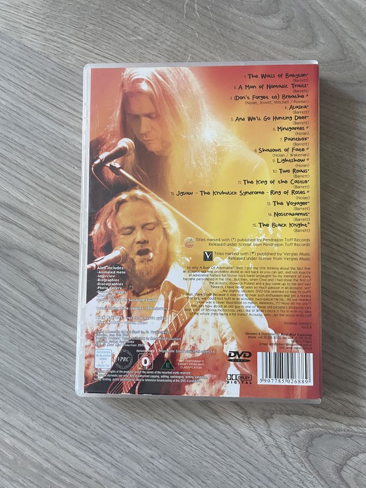 Nick Barrett/Clive Nolan - A Rush of Adrenaline DVD Pendragon Arena