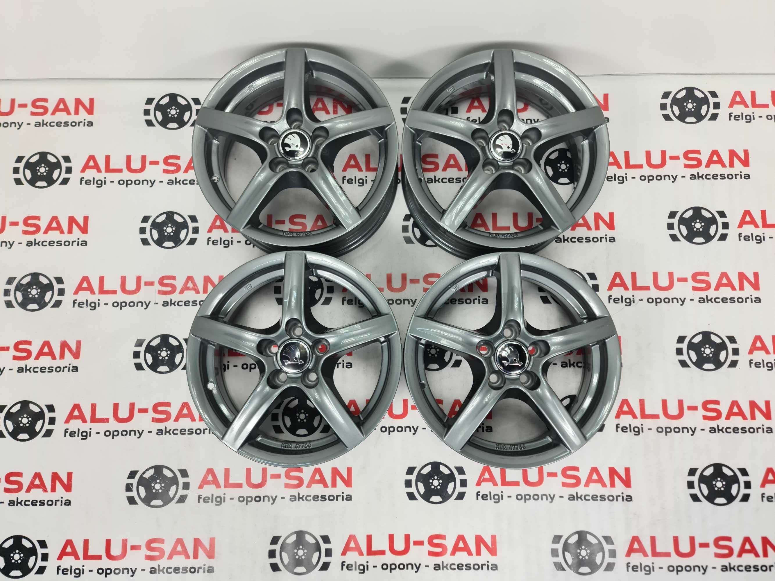 NOWE alufelgi SKODA 15'' 5x100 Scala Fabia Octavia Rapid Grafit