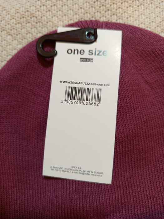 4F Czapka Damska Burgund Akryl Nowa