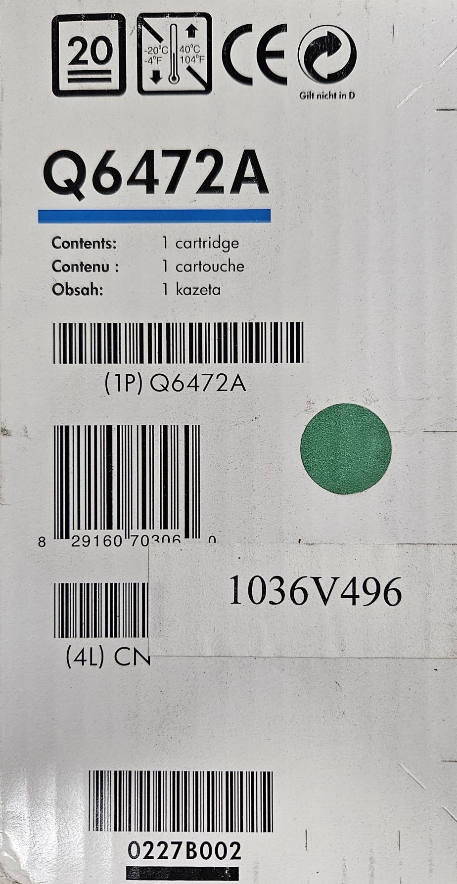 Toner Q6472A HP Color Laser 3600 Jet