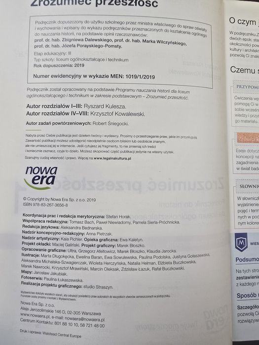 Historia Zrozumieć Przeszłość 1 Nowa Era zakres rozszerzony podręcznik