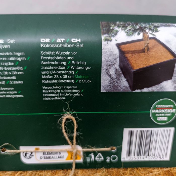 Mata kokosowa Geowłóknina W zestawie 2 szt. 38 x 38 cm Parkside