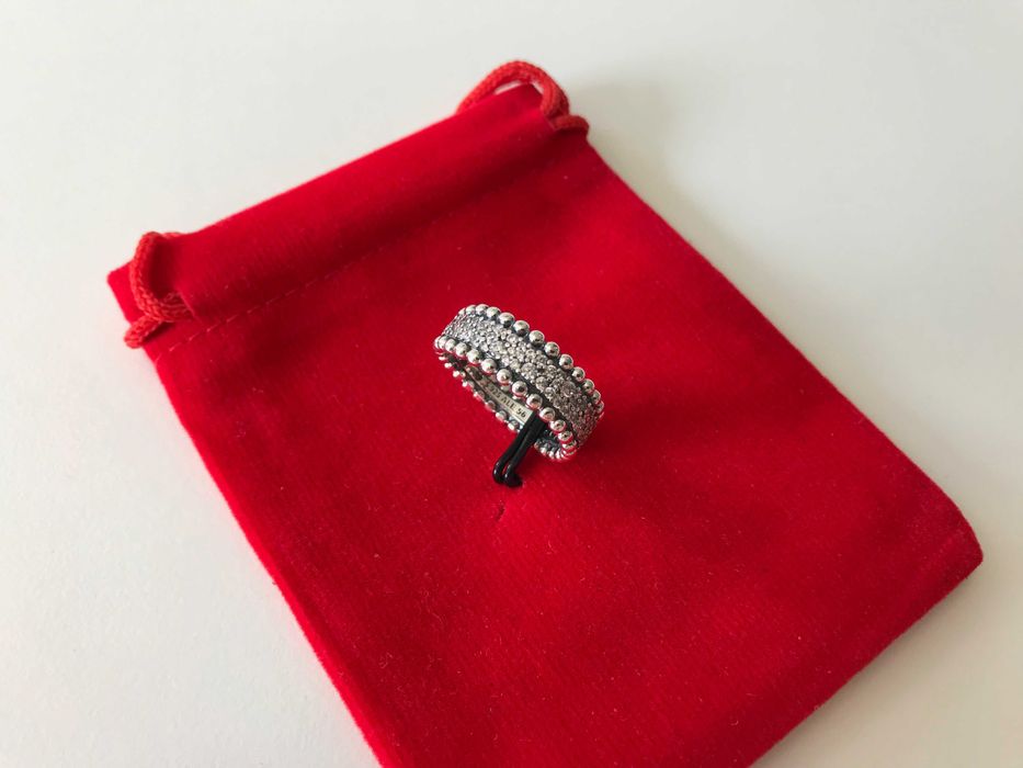 Anel Beaded Pavé Band Pandora em Prata de Lei 925 Novos