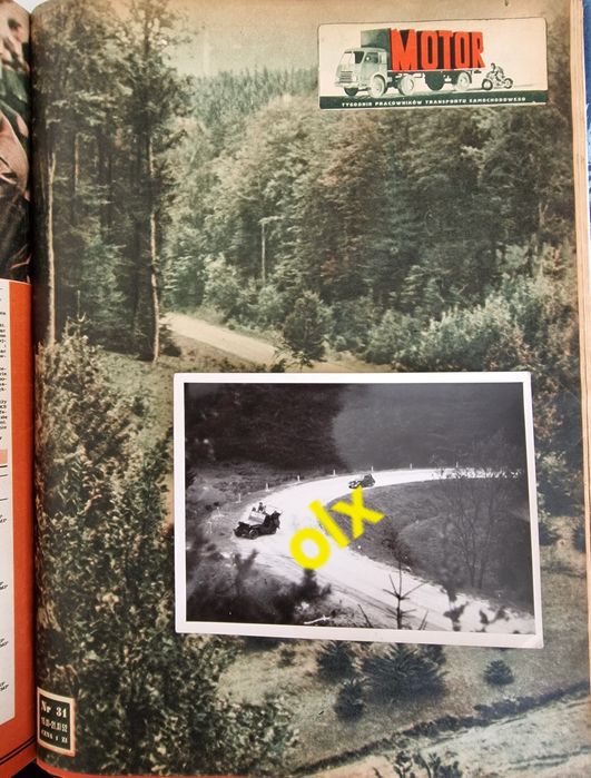 Oryginalne zdjęcie z rajdu Wisły 1952 rok Jeep Willys Citroen BMW Fiat