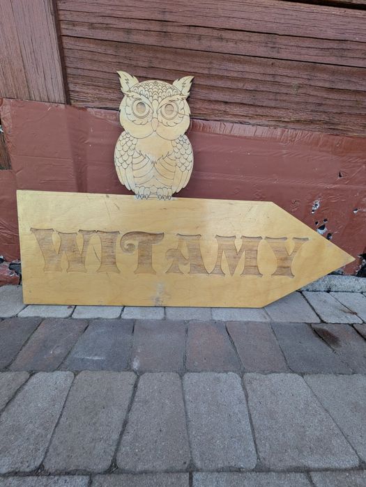 Tabliczka WITAMY , Welcome, Sowa