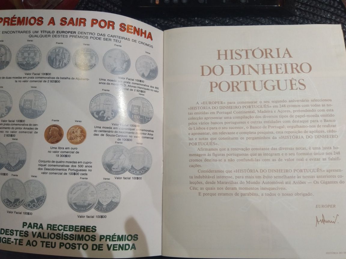Caderneta história dinheiro português