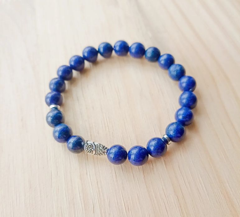 Pulseira de lápis lazúli e mocho