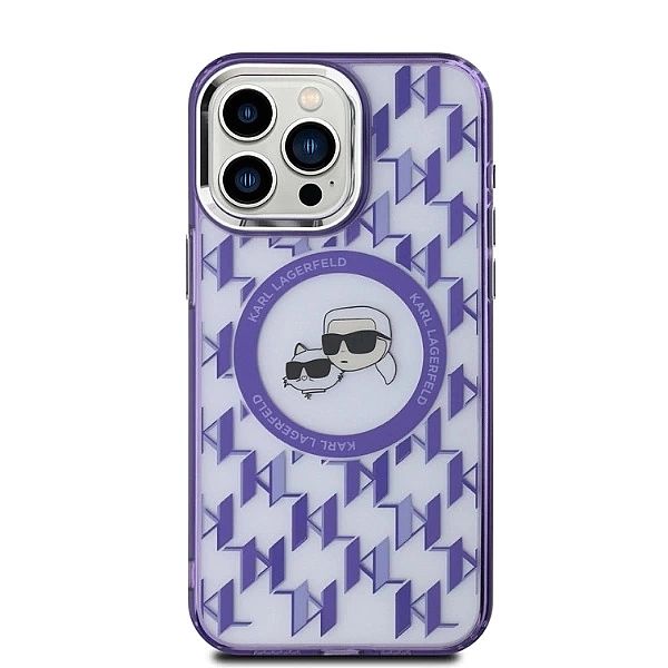 Etui Karl Lagerfeld IML Monogram Karl & Choupette Head MagSafe na iPho