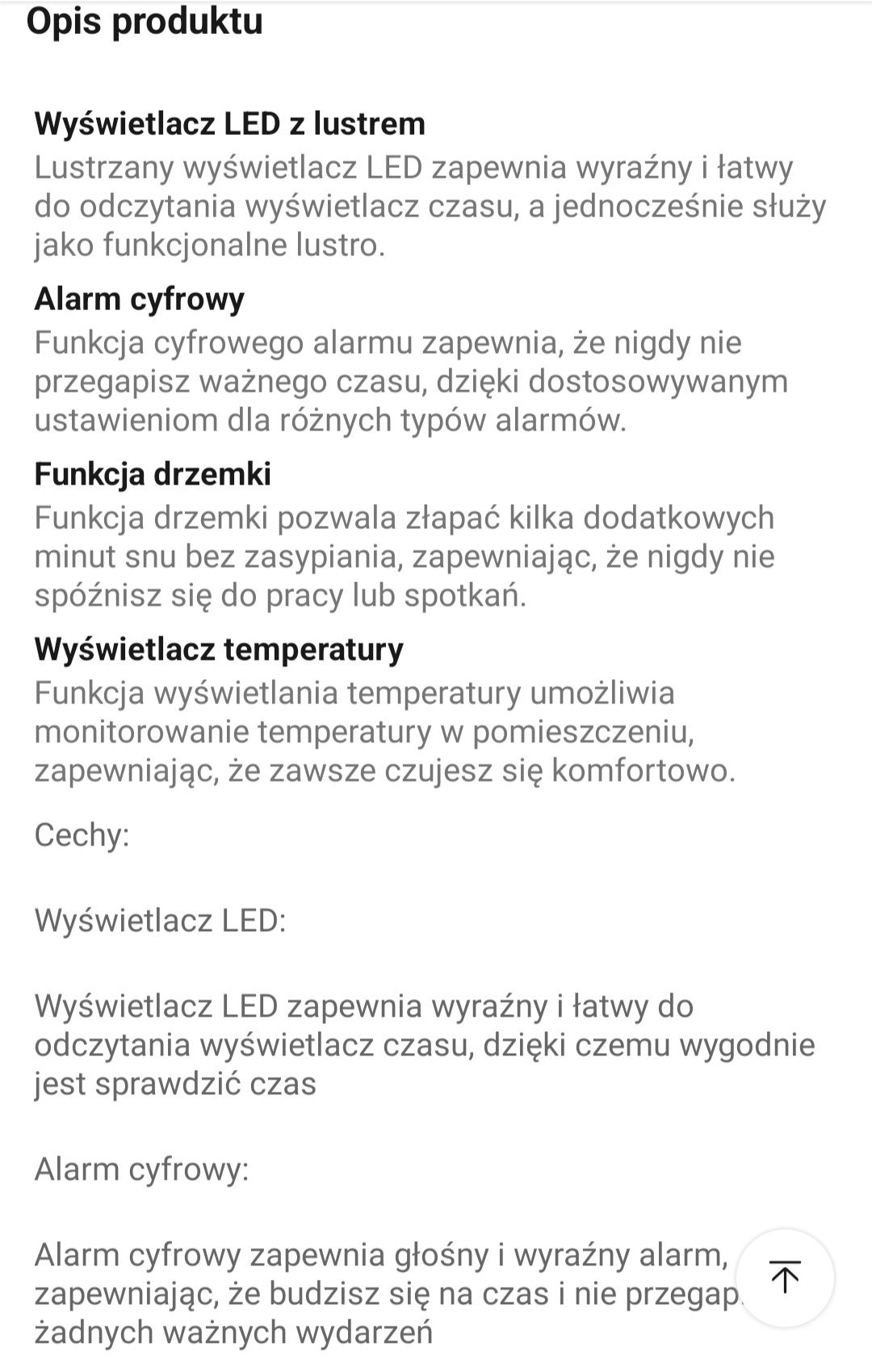 Zegar budzik termometr pokojowy duży czytelny