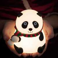 Детский силиконовый ночник светильник Панда - 7 цветов освещения