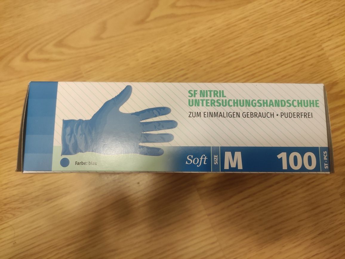 Нитриловые перчатки SFM (100 шт), размер M, синие