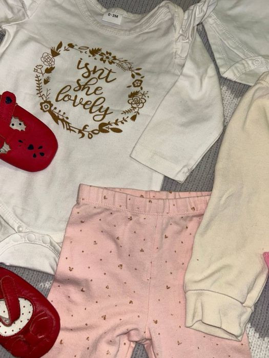 Набір пакет одягу 2-4 місяці боді пінетки лосини