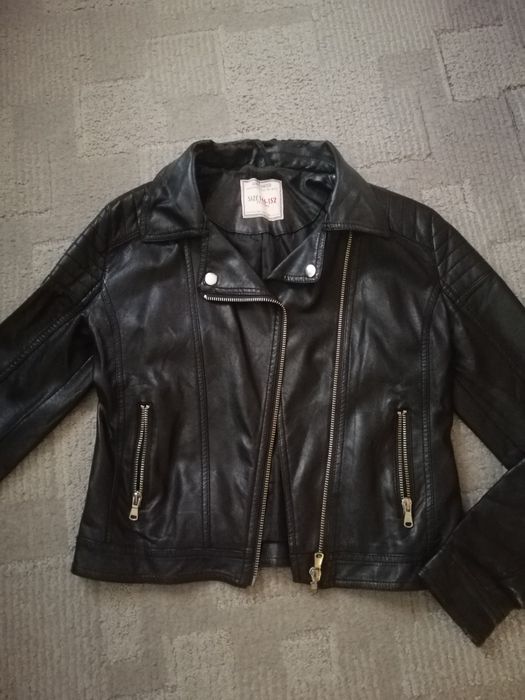 Шкіряна куртка, косуха на дівчинку 10 - 12р