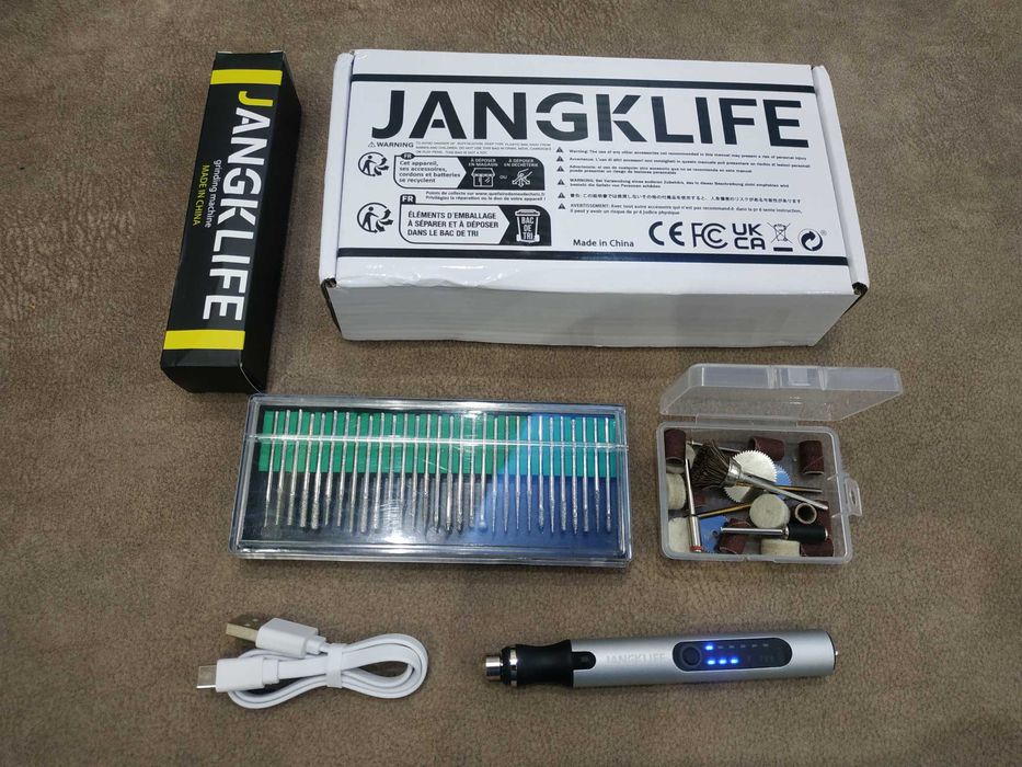 Акумуляторний міні гравер JangKlife Е108 + набір, дремель