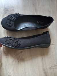 Балетки чёрные женские туфли стелька 24,5