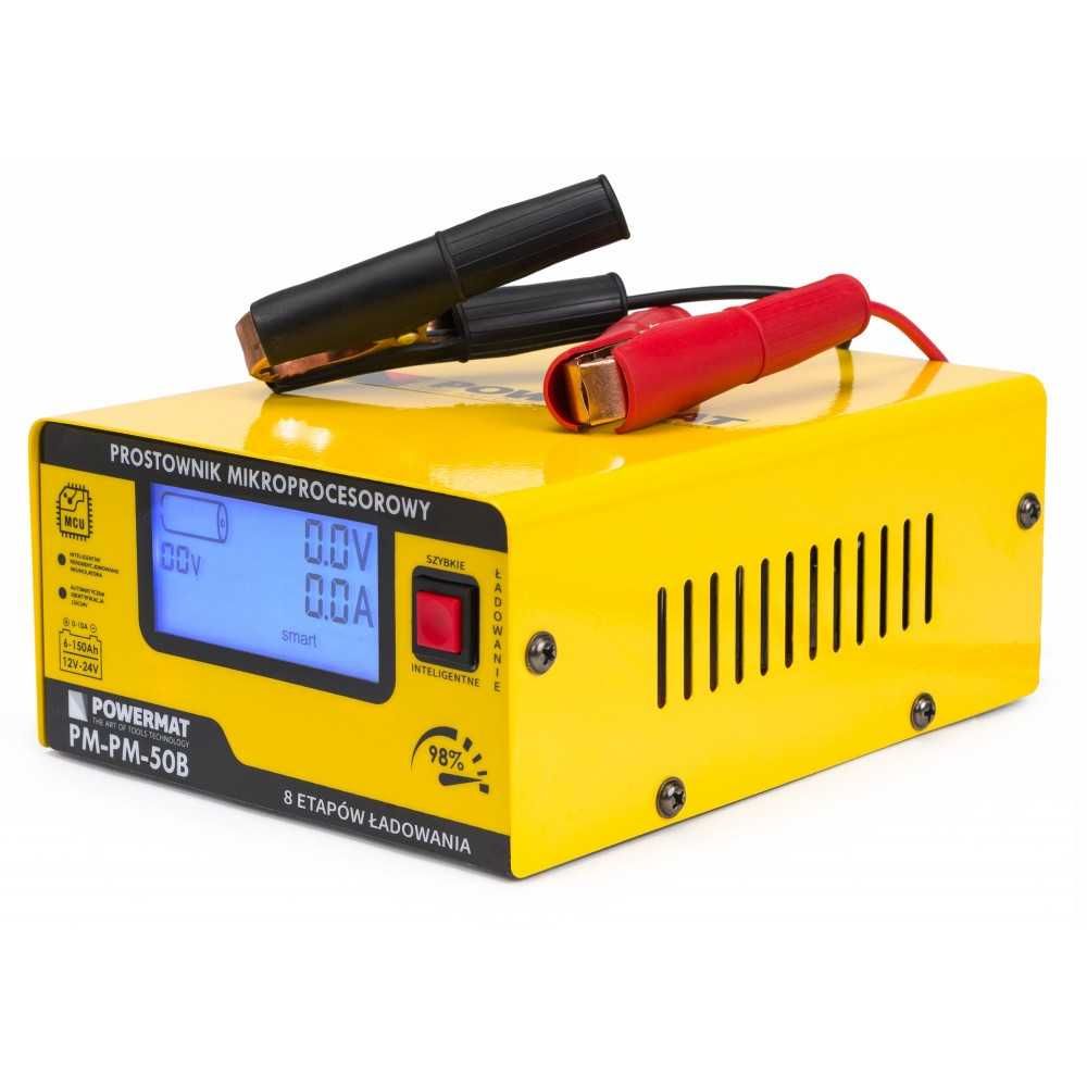Prostownik mikroprocesorowy akumulatorowy 12/24V PM-PM-50B NOWY