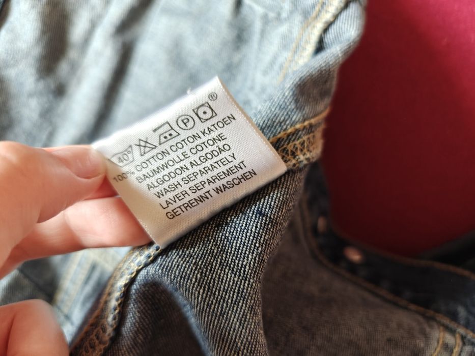 Kurtka ramoneska jeansowa dżinsowa narzutka cyrkonie koronkowa 38 M