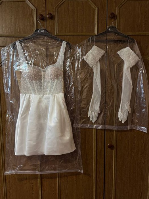 Сукня на розпис Весільна сукня Rosie Etienne Міні-сукня з атласу UK 6