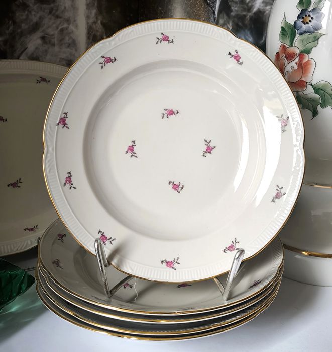 Serwis obiadowy Chodzież Szczecin róże piękna stara porcelana