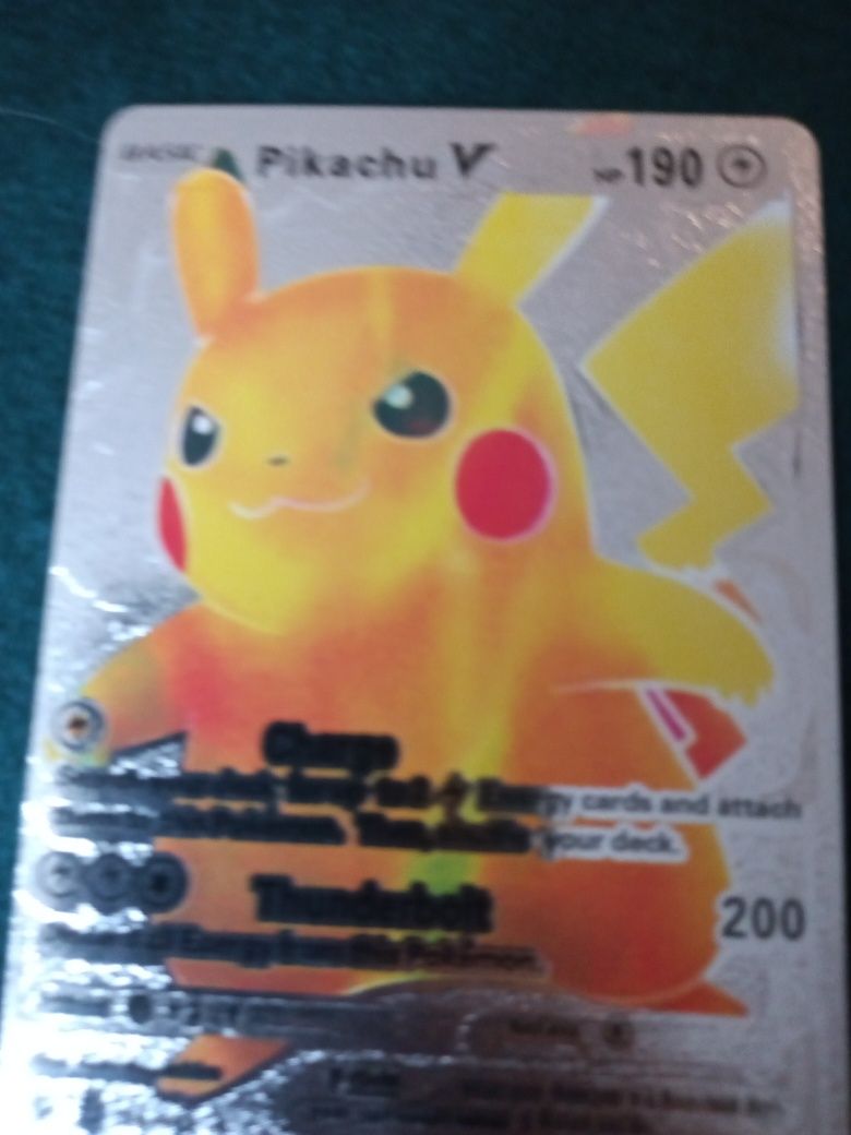 Srebrna karta Pokemon Pikachu V hp 190