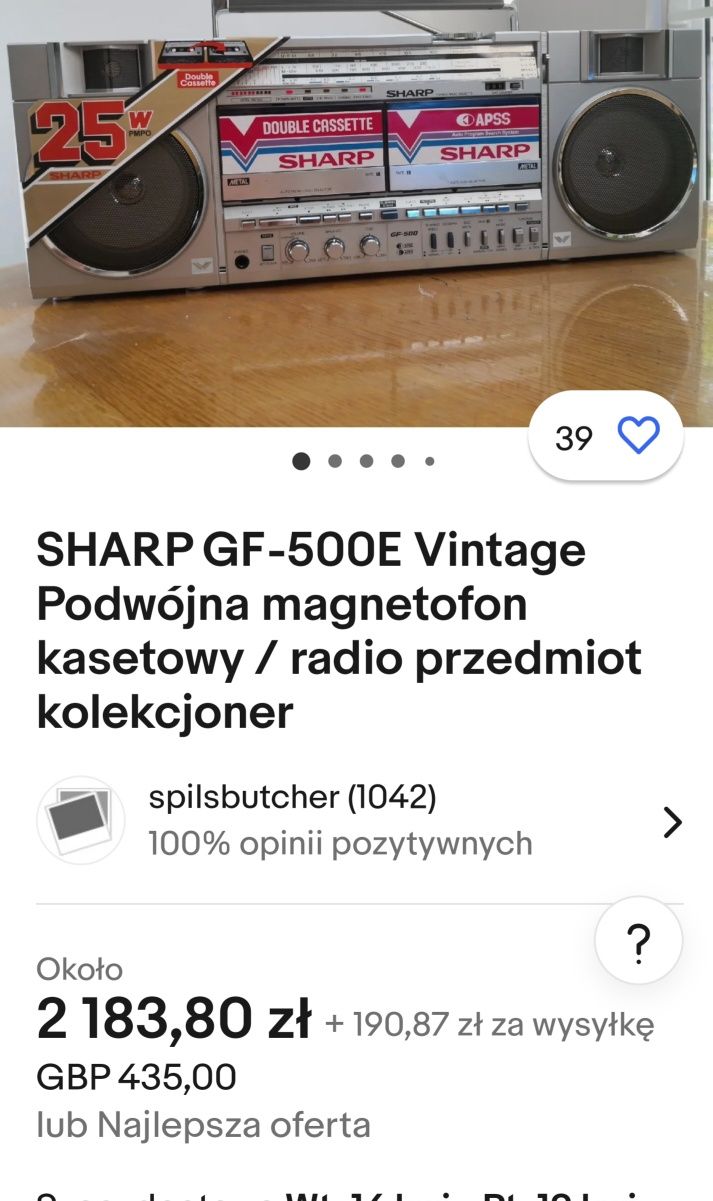 Radiomagnetofon SHARP GF-500 tanio