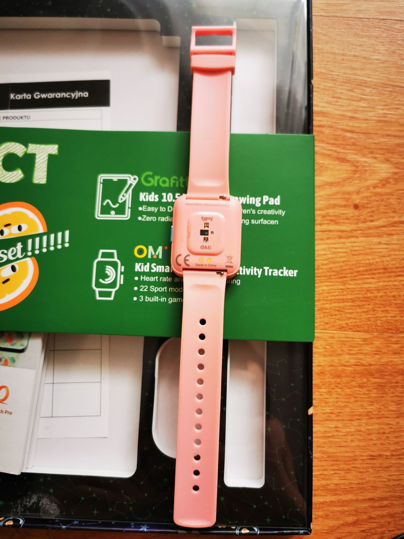 Smartwatch dla dzieci Bemi OMI różowy + znikopis (gwarancja)