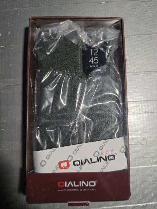 Skórzane etui z klapka ciemna zielen S25 Ultra Samsung, Qialino