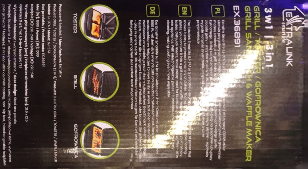 Grill toster gofrownica 3 w 1  SJ-37A