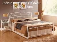 SIGNAL Łóżko metalowe Siena, sypialnia 160x200 - białe