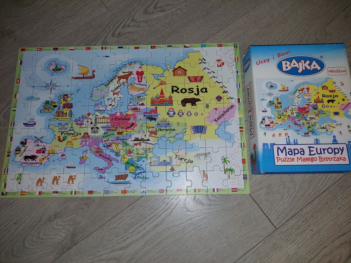 Puzzle malego bystrzaka Mapa Europy