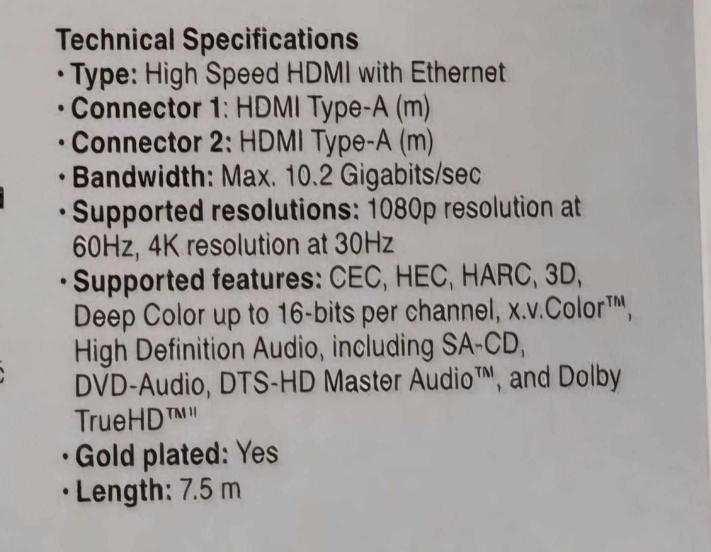 Kabel HDMI 4K PREMIUM V2.0 7.5 metra nowy