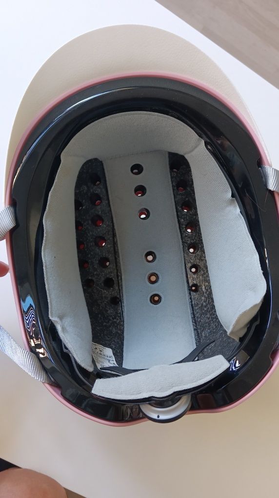 Kask jeździecki Decathlon Fouganza  różowy regulowany S 52-55 cm