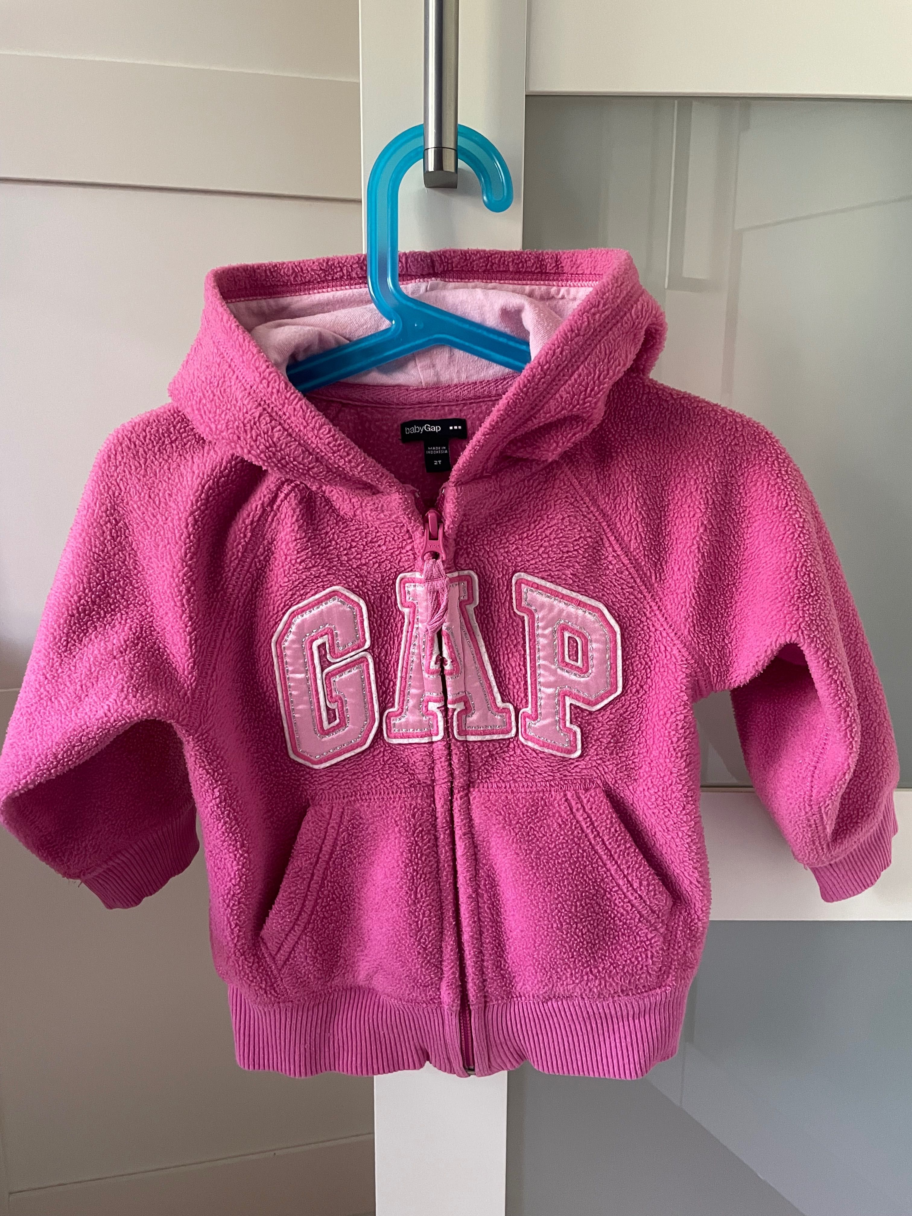 Baby Gap różowa bluza zapinana na zamek z kapturem