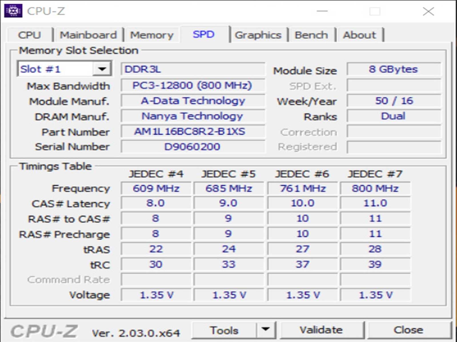 DDR3 8GB AdaTa 12800 L