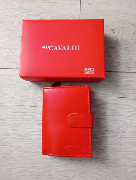 Czerwony skórzany portfel damski PP-901