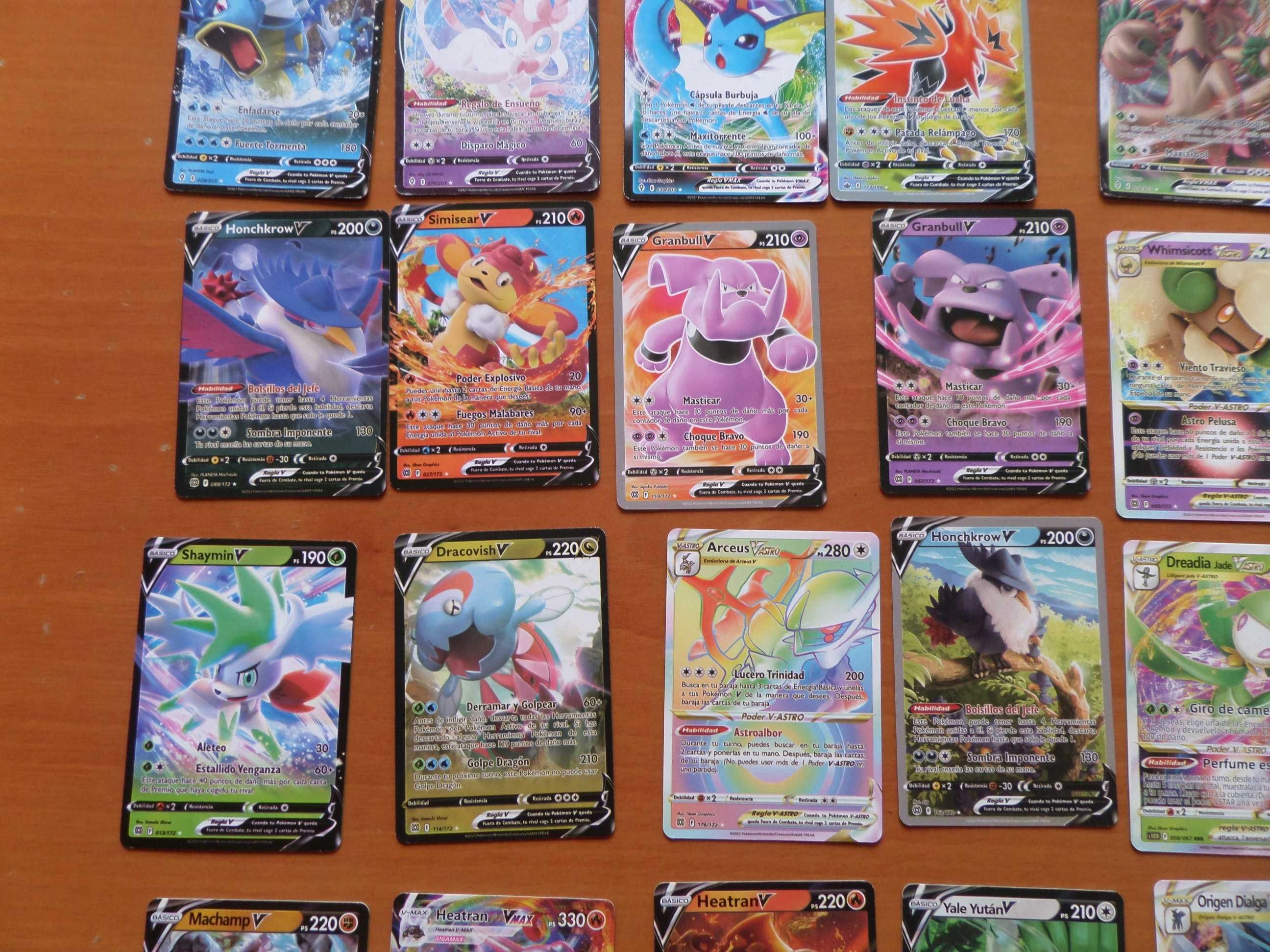 CL# - Lote 50 Cartas Pokemon Espanholas V e Vmax