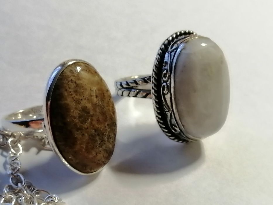 Срібне кольє цитрин, тигрове око, агат, яшма