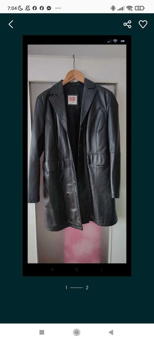 Płaszcz damski skórzany