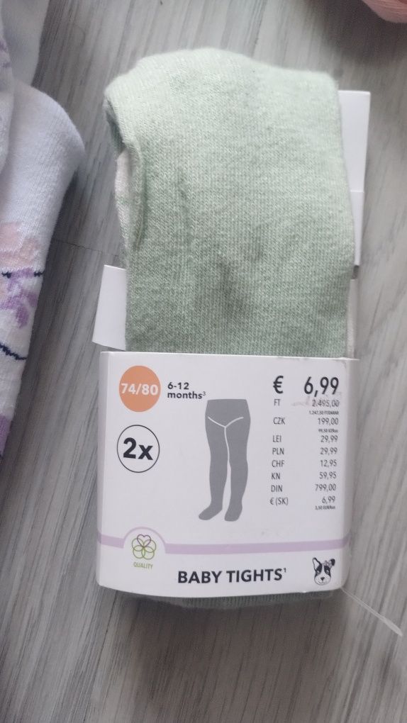 Nowe rajstopy dla dziewczynki 4 sztuki