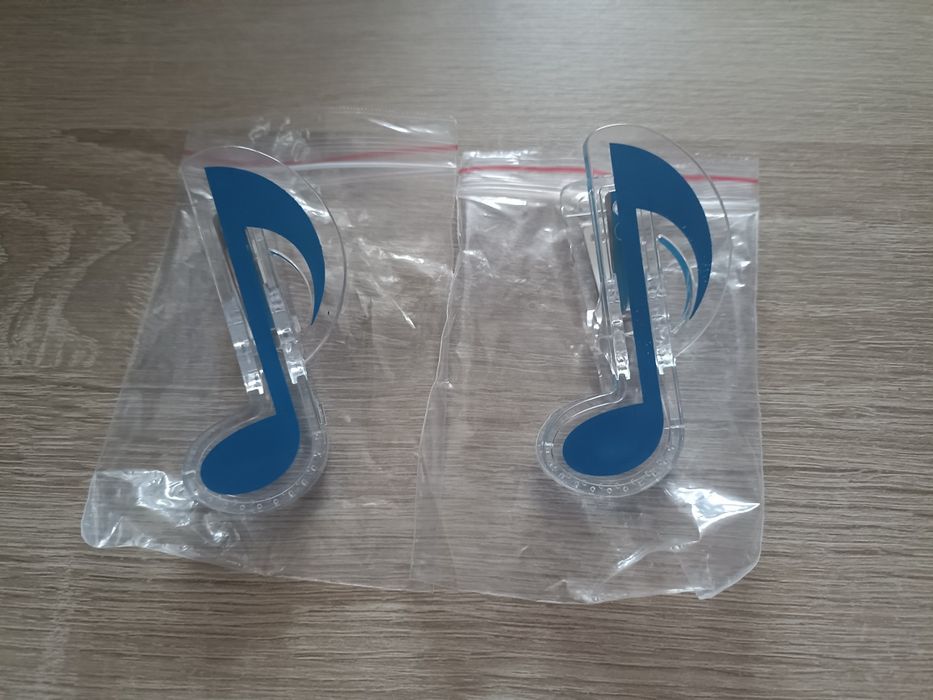 Plastikowy klips do nut w kształcie nuty ósemki