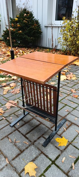 Gazetnik * stolik * lampka * PRL * vintage